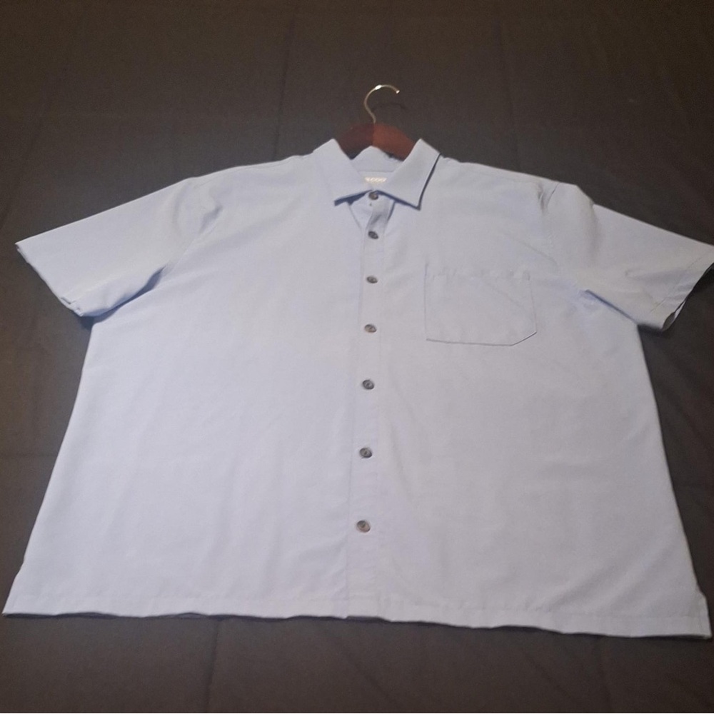 32 Degrees Men's Light Blue Short-Sleeve Button Up Shirt